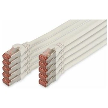 DIGITUS CAT 6 S/FTP Patchkabel, 10 Stück, 5m, weiß