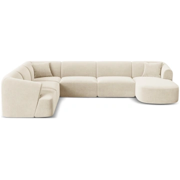 Velvet Modular Panoramic Left Corner Sofa, "Campi"