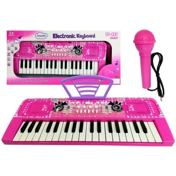 Child Keyboard with Pink Microphone
