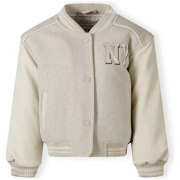 Girls baseball style jacket with ny patch and faux