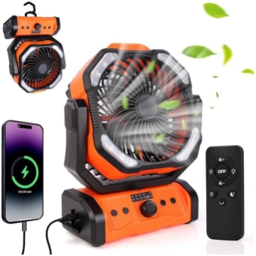 ELZO 20000 mAh kempinga ventilators, uzlādējams ga