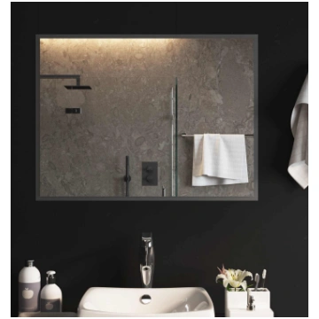 Led vannas spogulis caurspīdīgs 80 x 60 cm rūdīts 