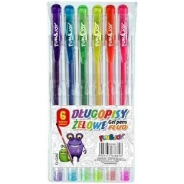 Fluorescējošas gēla pildspalvas, 6 krāsas Nav norā