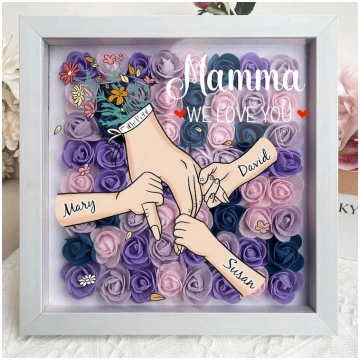 Te amamos mamá, de la mano - Caja de sombras de fl