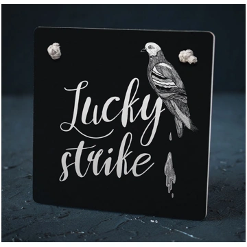 Dadzis, dekoratīvais koka dēlītis, Balodis "Lucky 