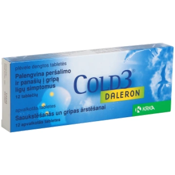 DALERON COLD3 apvalkotās tabletes, N12