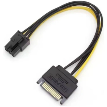 RoGer SAPCIE6P 15pin SATA Power to 6pin PCIe Adapt