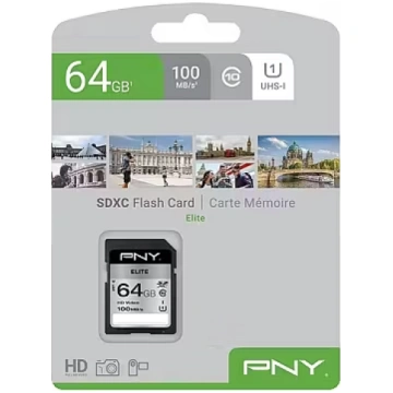 PNY Technologies Elite, microSDXC, 64GB, UHS-I, U1