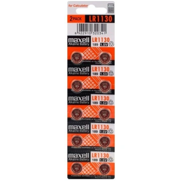 G10 baterijas 1.5V Maxell Alkaline LR1130/LR54 iep