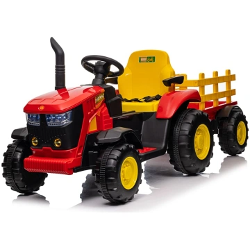 Bērnu elektriskais traktors ar piekabi, sarkans MI