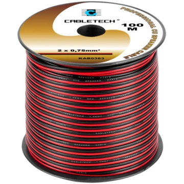 Speaker cable 0.75mm black-red CABLETECH KAB0383