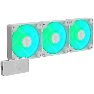APNX FP1 120 PWM ARGB, White, 3 Pack + Controller