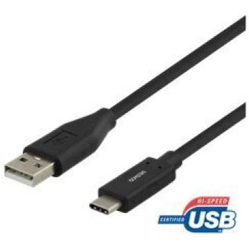 Deltaco USBC-1006M, USB-C/USB-A, 2 m