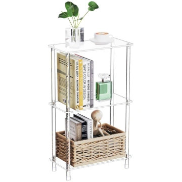 Clear Acrylic Narrow Side Table for Small Spaces,