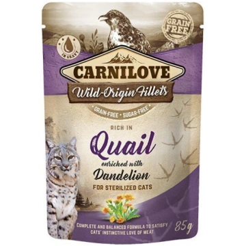 Carnilove Quail Dandelion Sterilized 85g Kaķiem