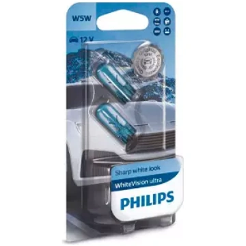 Spuldžu pāris Philips WhiteVision Ultra W5W 12V