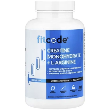 fitcode, Creatine Monohydrate + L-Arginine, 120 Ve