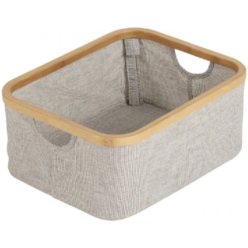 Cestino portaoggetti in bamboo e cotone - 30x38x16