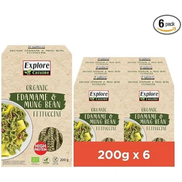 „Explore Cuisine“ bioloģiskās fettuccine no edamam