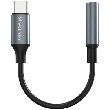 USB-C - mini jack 3,5 mm adapteris - melns WOZINSK