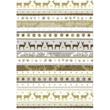 Dekoratīvs kartons 50x70cm Xmas, Border Gold - 204
