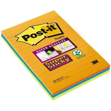 Post-It Sticky notes, Super Sticky line, 101x152mm