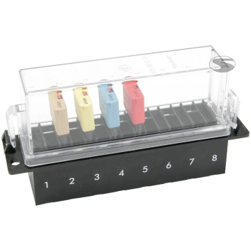 Fuse box, 8 terminals, High fuses, Plastic cover 4