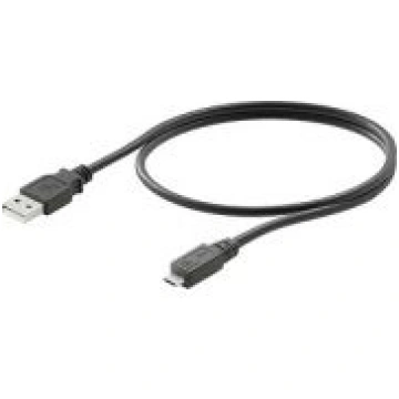 USB kabelis, USB-A, USB Micro, PVC, 1.8 m, melns 1