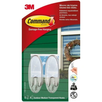 3M Haki Na Drzwi 2szt Zewnetrzne Plastikowe Transp
