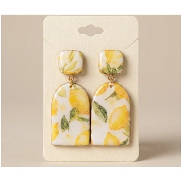 Auskaru glezna | Citronu ziedi PowerBeads