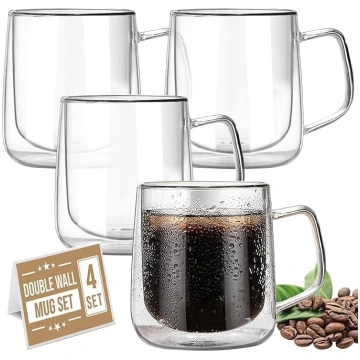 CRYSTALIA Espresso glāzes ar dubultiem sieniņiem u