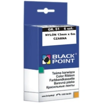 Ribbon Black Point KBPGR51CZ Black 6 pcs. 51-13mm*