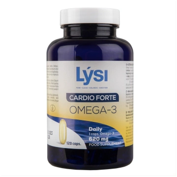 LYSI OMEGA-3 CARDIO FORTE, zivju eļļa, 120 kapsula