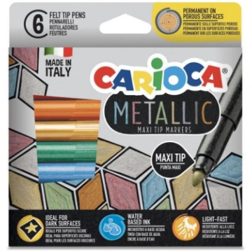 Flomasteri CARIOCA Metallic MaxiMarkers Box 6gab (