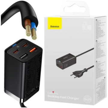 Baseus GaN 3 Pro galda lādētājs CCGP040101 65W 2x 
