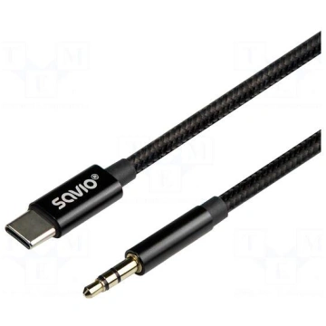 Cable | Jack 3.5mm plug,USB C plug | 1m | black | 
