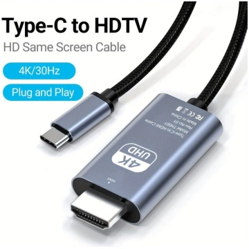 2M USB C uz HDMI Kabelis, 4K30Hz Video Kabelis Nav