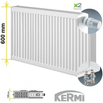 Tērauda apkures radiators KERMI KV22-600*1200, apa