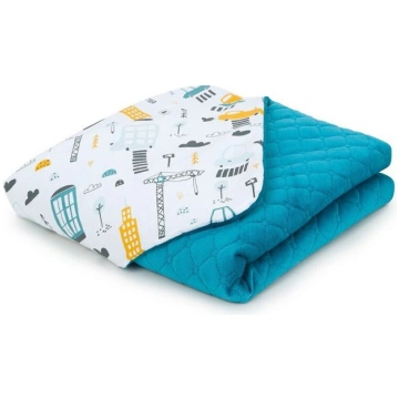MamoTato antklodė, miestas, žydra, 75x100, Premium