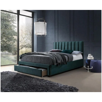 GRACE 140 bed with drawers, color: dark green