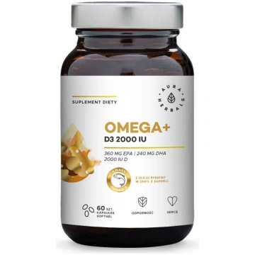 AURA HERBALS Omega+ D3 vitamīns 2000 SV /holekalci