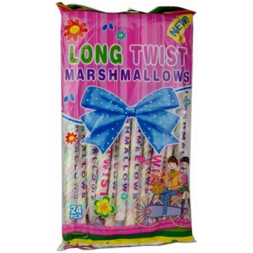 Zefīri Long Twist Marshmallows, 20 g x 24 gab