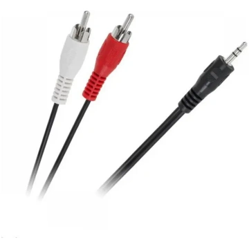Audio kabelis 3,5 mm jack uz 2×RCA (cinch) 5 m — N