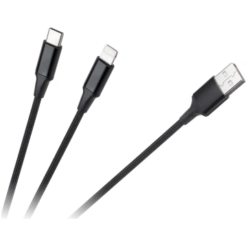 Kabel USB Cabletech USB-A - USB-C + Lightning 1 m 