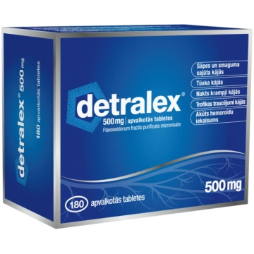 DETRALEX 500 mg apvalkotās tabletes N180