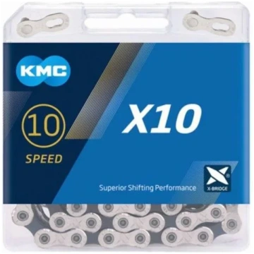 Ķēde - KMC X10 Silver Black - BX10NB122 - 10 ātrum