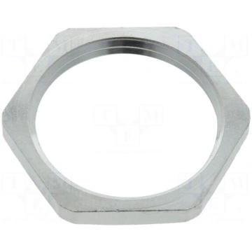 Nut | PG16 | brass | nickel | Thk: 3mm | Spanner: 