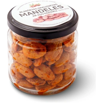 Blanšētas grauzdētas mandeles ar aso papriku, 110g