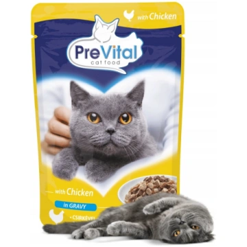 PREVITAL vistas gaļa mērcē - mitrā kaķu barība - 1