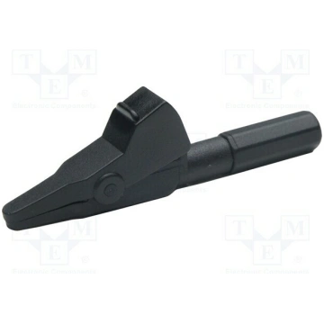 Crocodile clip; 20A; black; Grip capac: max.7mm; S